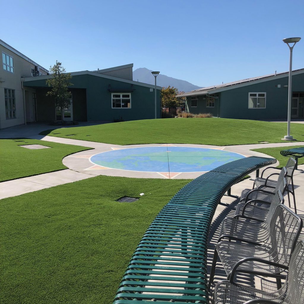 Beautiful commercial turf installed at a school in Marin County