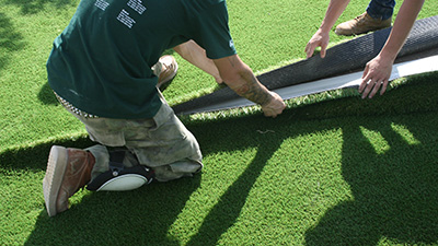 Artificial grass installation made easy with this video of a turf installer just like you.