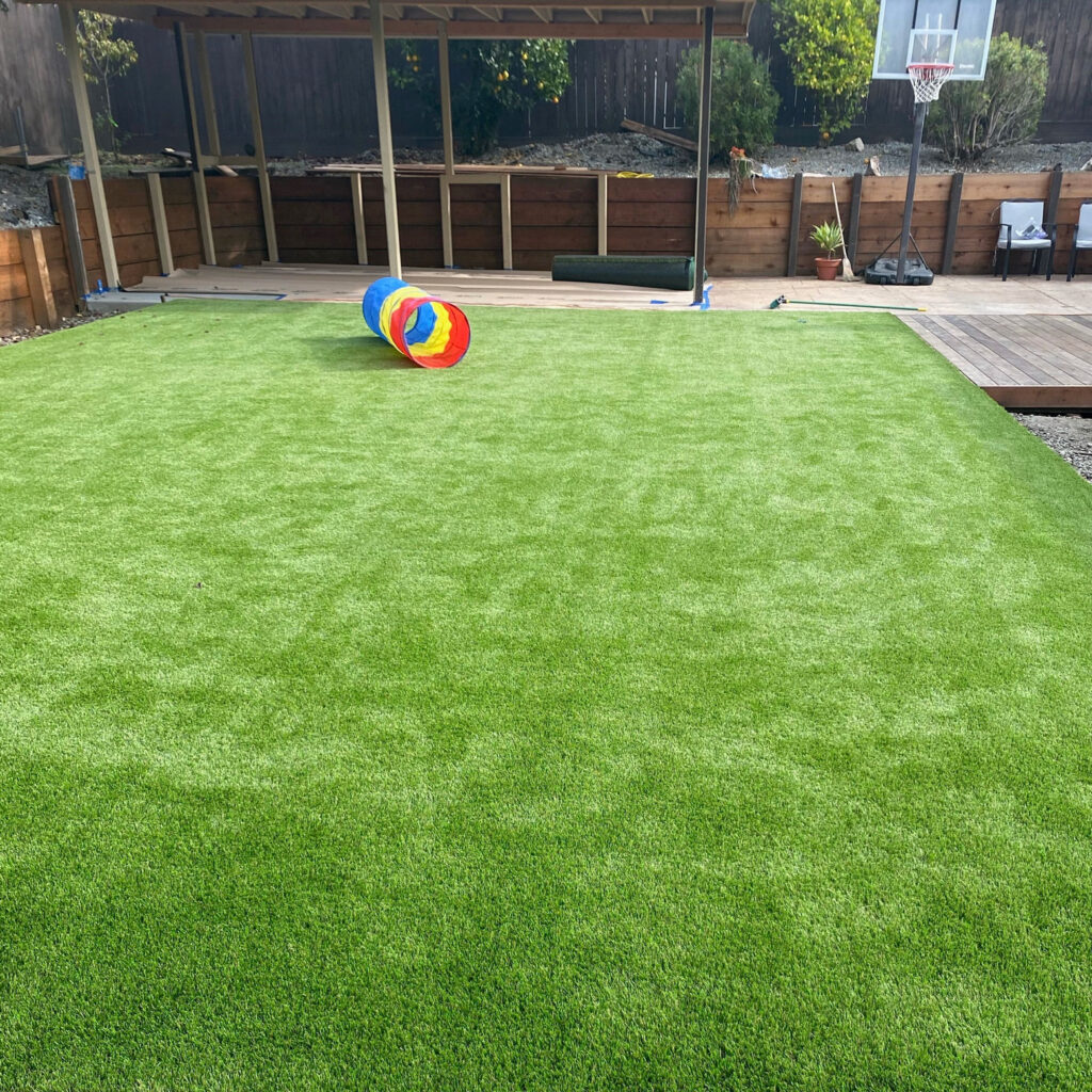 Beautiful artificial turf called Evernatural Classic installed in Pleasant Hill, California