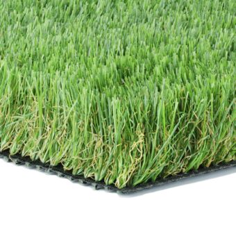 Artificial grass, Coastal Plush, has rich green tones.
